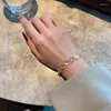 Charm Bracelets 14K Gold Plated Korea Design Fashion Jewelry Luxury Shiny Crystal Round Opal Bracelet Elegant Women's Party