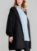 여자 트렌치 코트 느슨한 버튼 캐주얼 바람막이 자 재킷 가을 겨울 여성 후드 긴 소매 바람 방향 및 방수