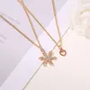 Pendant Necklaces Personalized Christmas Series Necklace Heart Tree Candy Zircon Snowflake Gift Box Jewelry Choker