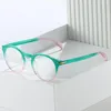 Solglasögon 2023 Trendiga färgglada glasögon Anti-Blue Light Optical Recept Glasses Frame Unisex Vintage Fashion Round Eyewear