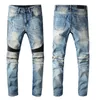 Projektant dla męskich pant mężczyzn workowate dżinsy łzy europejskie dżinsowe spodnie męskie spodnie motocyklowe 273