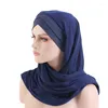 Cachecóis Instantâneos Hijab Xaile Cosido Interno Bonnet Convinient Headwrap Testa Cross Cachecol Muçulmano Pronto Para Usar Turbante