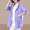 Vestes pour femmes veste printemps été Protection solaire vêtements coréen à capuche basique mi-longueur Anti-UV extérieur haut ample