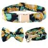 Dog Collars Small Collar With Bowknot Cute Bowtie Puppy Nylon Flower Fruit Print For Medium Dogs Chihuahua Necklace