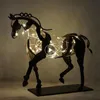 Decorative Objects Figurines Creative Metal Three dimensional Openwork Adonis horse Sculpture Horse Sculpture adonis Desktop Ornaments Direct Sale 230729