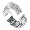 Watch Bands 20/22/24mm HQ Shark Mesh Silver Stainless Steel Watchband Replacement Bracelet Men Folding Clasp with Safety Watch Band Strap 230728