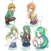 Porte-clés Anime Stand Keychain Higurashi When They Cry Ryuuguu Rena Sonozaki Mion Strap Keyring Double usage Décoration de bureau 8cm