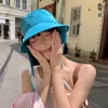 Berets Show Face Strap Bucket Hats Mode breitkrempiger Sonnenschutz-Fischerhut mit Schnur, schnell trocknendes Becken für Damen
