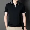 Männer Polos 2023 Sommer Scissor Kragen Polo Helle Farbige T-shirt Hemd Büro Plus Größe Männer Mode Marke Kleidung 4XL