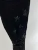 Mens Designer Jeans Star Ripped Jean Man Slim Jeans Casual dragkedja byxor Male Stretch Trouser Cashew Flower Patch Denim Pants CHG2307296