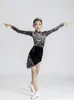 Scen Wear Autumn Velvet Girls Latin Dance Dress for Competition Kids Ballroom Salsa Clothing Samba Rumba Perfromance