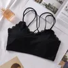 Camisoles Regatas Mulheres Sutiãs de Renda Bralette Confortável Cor Sólida Roupa Interior Sexy Colete Feminino Sem Anel de Aço Lingerie Sutiã Sem Costura