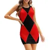 Casual Dresses Red And Black Pattern Created By Ozcushionstoo Sweetheart Knot Flared Dress Fashion Design Large Size Loose Green