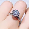 Cluster Ringen Real Moissanite 1ct Edelstenen Diamanten Ring Voor Vrouwen Vriendin Verkering Gift Luxe Blossom Ontwerp S925 Zilver