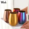 Tumblers 500ml Paslanmaz Çelik Bira Kupaları Altın Şarap Tulumbud Cups Kokteyl Kahve Kupası Metal İçme Kupası Bar.