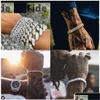 Kedja 315mm bling tennisarmband isat ut runda fyrkantiga baguette cz kubik zirkonium diamant hip hop kedjor armband armband smycken p dhrrv