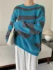 女性用セーターエイリアンキティブループルオーバー女性レイジースタイルストライプ冬の柔らかい暖かいオフィスレディニットルーズカジュアルオールマッチ