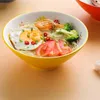 Bowls Japanese Ceramic Ramen Noodle Bowl Large 8 Inch Soup Creative Hat Household Restaurant Kitchen Tableware 1pc