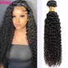 Lace Alibele Kinky Curly Bundles 3 4 PCS 100 Cabelo Humano Tecelagem de Cor Natural Tramas para Mulheres 230728