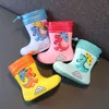 Botas Crianças Botas de Chuva de Pelúcia Removíveis de EVA Meninos Meninas Infantil Sapatos Impermeáveis Leves Quentes Sapatos de Água para Crianças Quatro Estações 230728