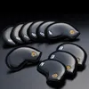 Other Golf Products Golf Iron Cover Black Crystal PU Leather Waterproof 10 Pcs Set Druable Fit Club Headcovers 230728