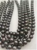 Chaînes Real Thing Charme 11-12mm Collier de perles noires des mers du Sud 18 '' 14K Accessoire de bijoux