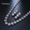 Ensembles de bijoux de mariage Emmaya marque magnifique ronde or blanc couleur AAA cubique Zircon ensembles de bijoux de mariage pour amoureux mariées cadeau 230728