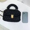 Saco de noite s mão tecido saco crochê caseiro gracioso tira thread bolsa ombro crossbody 230728