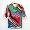 Heren Casual Shirts Abstract Print Shirt Mens Kleurrijke Marmer Herfst Esthetische Gedrukte Blouses Lange mouw Cool Oversized Kleding Cadeau