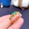 Pierścienie klastra naturalny szmaragd pierścień s925 srebrny luksusowy grzywna urocza biżuteria ślubna meibapj fs