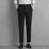 Männer Hosen Herbst Anzug Stretch Schlank Drapieren Business Büro Anti-falten Klassische Koreanische Mode Grau Schwarz Casual Hosen