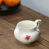 Koppar tefat handmålade kinesiska fjäril rättvis kopp te muggar vintage havsvit tecup teaware ceremoni redskap