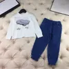 kid set costume baby sets créateur de vêtements pour tout-petits sweater capot de piste à capuche en deux pièces à manches longues de sport de luxe assorti