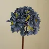 Decorative Flowers Artificial Autumn Oil Painting Hydrangea Retro Silk Bouquet Home Party Decor Flower Arrangement Po Props Fake Floral