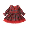 Girl Dresses Baby Boys Christmas Outfit Long Sleeve Plaid Romper With Bowtie Gentleman Jumpsuit Kids Xmas Clothes