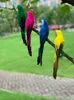 Obiekty dekoracyjne figurki 2535 cm Parrot Dekoracja ogrodu Creative Lawn Figurine Ornament Animal Ptak na zewnątrz Prop 230728