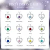 CDE Forever Love Heart Pendant Necklaces for Women 925 Sterling Silver with Birthstone Zirconia, Jewelry Gift for Women Mom Girlfriend Girls Her D43249