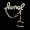 Luksusowy projektant broda broote marka 18k złota platowana kryształowa broszka dhinestone lady pearl pin damskie małżeństwo przy przyjęciu biżuterii Akcesoria biżuterii