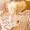 Fiori decorativi Faux Pampas Grass Beige 10PCS Piccolo Pompas artificiale Decor per vaso Fake Fluffy Floral Home Wedding Boho