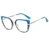 Солнцезащитные очки повседневные очки для кошачьих глаз Женщины TR90 против синих световых очков винтажные чистые