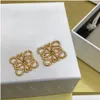 Stud Fashion Letters Earrings For Women Simple Earring Luxury Designer Jewelry Gold Aretes Men Earings With Box Designers Accessorie Dhpu2
