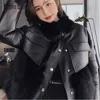 Women's Jackets Namou Drane Autumn Winter Imitation Fur Coat Female Sheep Skin Loose Slimming Young Leather 230728