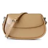 Evening Bags UBELLIN 2023 Fashion Underarm Bag White Saddle Crossbody Real Leather Shoulder Luxury Messenger Women