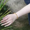 Armreif Vintage Feine Schnitzerei Goldfarbe Hohlarmreifen Für Frauen Traditionelles Antikes China Luxusschmuck Inlay Jade Handkettenarmband