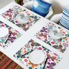 Runner da tavola 4/6 pezzi Set tappetini Farfalla Fiore Tovagliolo stampato floreale Accessori da cucina Tovagliette decorative per feste domestiche