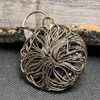 Pendant Necklaces Natural Amethyst Druzy Bird's Nest Antique Bronze Sweater Chain Copper Mesh Charms For Necklace Jewelry Making DIY