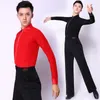 Stage Wear Mens White Dance Shirt Ballroom Modern Salsa Tango Samba Latin Standard Competition Performance Men Shirts Tops