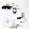 Creative Wall Hanging Solid Wood Hook Rack Nordic Partition Shelf Wall Shelves Coat Hooks DIY Living Room Home Decor Key Hook T200273i