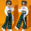 Scene Wear Kids Teen Kpop Outfits Kläder för flickor Sweatshirt Crop Top Shirt Tank Cargo Checkered Pants Child Dance Hip Hop Costume