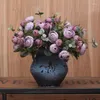 Decorative Flowers 10 Heads 1 Bunch Camellia Rose Artificial Flower Holding Bouquets Party Wedding Scene Display Room Home Decor Fake Floral